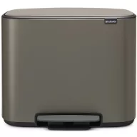   Brabantia Bo Pedal Bin pedálos szelektív hulladékgyűjtő szagmentesen záródó Soft-Close fedél, műanyag tartály, 11+23L - X+J méret, acél, platinaszürke - 121203