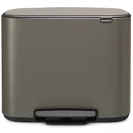   Brabantia Bo Pedal Bin pedálos hulladékgyűjtő szagmentesen záródó Soft-Close fedél, műanyag tartály, 36L - R méret, acél, platinaszürke - 121449