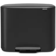   Brabantia Bo Pedal Bin pedálos hulladékgyűjtő szagmentesen záródó Soft-Close fedél, műanyag tartály, 36L - R méret, acél, matt fekete - 121463