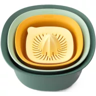   Brabantia Tasty+ Bake & Mix keverőtál szett, 2db keverőtál/ 1db szűrőedény/ 1db mérőkancsó/facsaró, többszínű, műanyag - 122262
