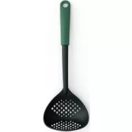   Brabantia Tasty+ Cook & Serve szűrőkanál, beépített serpenyőtartóval, akasztóval, hőálló, műanyag, platinazöld - 122767