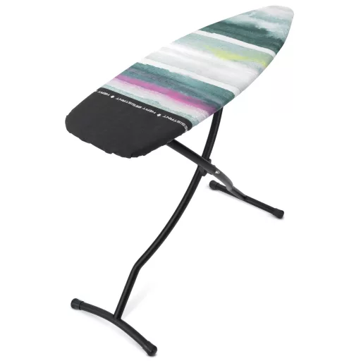 Brabantia Heat-Resistant Parking Zone vasalódeszka 1350x450mm - D méret, hőálló pihentető zóna, ülve vasaláshoz, D=35mm fekete váz, reggeli szellő huzat - 124747