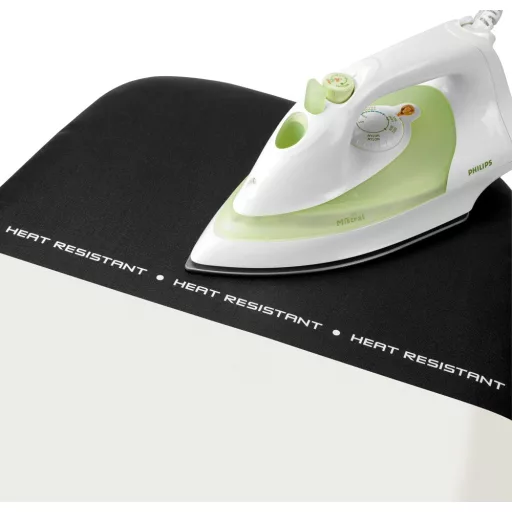 Brabantia Heat-Resistant Parking Zone vasalódeszka 1350x450mm - D méret, hőálló pihentető zóna, ülve vasaláshoz, D=35mm fekete váz, reggeli szellő huzat - 124747