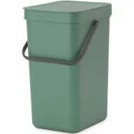   Brabantia Sort & Go konyhai szemetes felnyitható fedéllel, fogantyúval szelektív és komposzt gyűjtéséhez, 12L - C méret, platinazöld - 129803