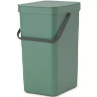   Brabantia Sort & Go konyhai szemetes felnyitható fedéllel, fogantyúval szelektív és komposzt gyűjtéséhez, 16L - D méret, platinazöld - 129827