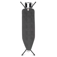   Brabantia Steam Iron Rest vasalódeszka 1240x380mm - B méret, kinyitható vasalótámasz, D=22mm fekete váz, farmer fekete huzat - 134302