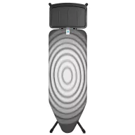   Brabantia Solid Steam Unit Holder vasalódeszka 1240x450mm - C méret, fix vasalótálca gőzállomásokhoz, D=22mm fekete váz, titán ovális huzat - 138980