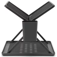   Brabantia SinkSide Foldable Dish Drying Rack összecsukható edényszárító, csepegtető tálca, kis méretű, evőeszköztartóval, sötétszürke, 370x330 mm - 139406