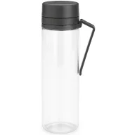   Brabantia Make & Take Water Bottle with Strainer vizespalack 500 ml, szűrőbetéttel gyümölcsök számára, fogantyúval, szivárgásmentes, műanyag, átlátszó/sötétszürke - 148842