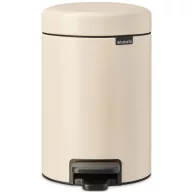   Brabantia NewIcon pedálos hulladékgyűjtő szagmentesen záródó Soft-Close fedél, műanyag tartály, 3L - V méret, acél, világos bézs - 149887