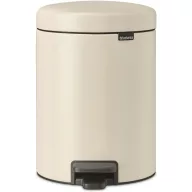   Brabantia NewIcon pedálos hulladékgyűjtő szagmentesen záródó Soft-Close fedél, műanyag tartály, 5L - W méret, acél, világos bézs - 149900