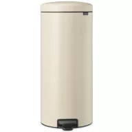   Brabantia NewIcon pedálos hulladékgyűjtő szagmentesen záródó Soft-Close fedél, műanyag tartály, 30L - G méret, acél, világos bézs - 149962
