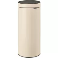  Brabantia Touch Bin New Soft-Touch nyomófedeles hulladékgyűjtő belső tartállyal, kerek, 30L - G méret, acél, világos bézs - 149986