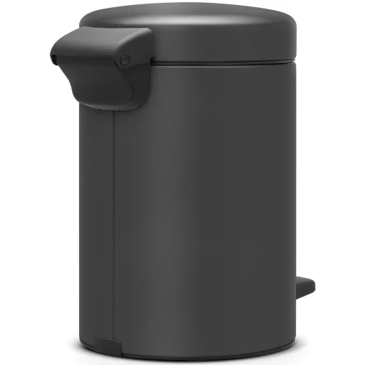 Brabantia NewIcon pedálos hulladékgyűjtő szagmentesen záródó Soft-Close fedél, műanyag tartály, 3L - V méret, acél, határtalan szürke ásványi textúra - 200465
