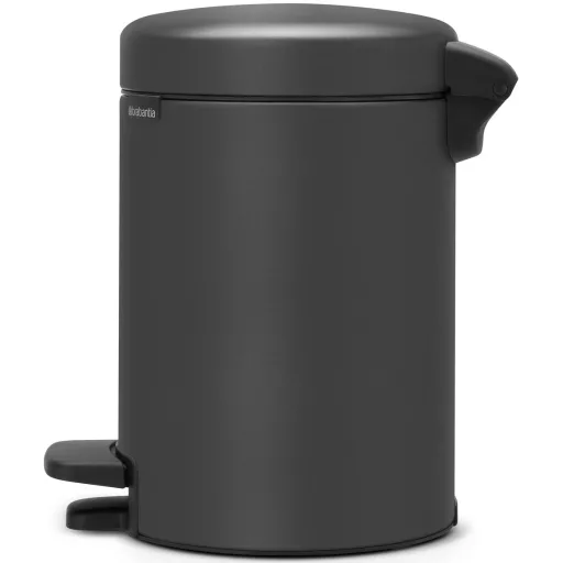 Brabantia NewIcon pedálos hulladékgyűjtő szagmentesen záródó Soft-Close fedél, műanyag tartály, 3L - V méret, acél, határtalan szürke ásványi textúra - 200465