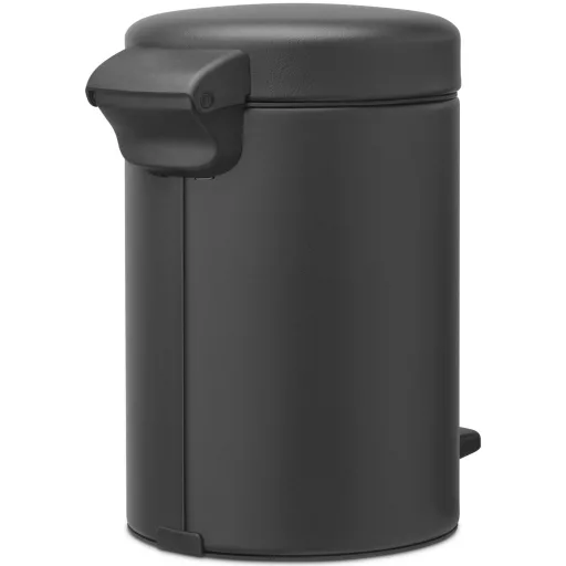 Brabantia NewIcon pedálos hulladékgyűjtő szagmentesen záródó Soft-Close fedél, műanyag tartály, 3L - V méret, acél, határtalan szürke ásványi textúra - 200465