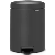   Brabantia NewIcon pedálos hulladékgyűjtő szagmentesen záródó Soft-Close fedél, műanyag tartály, 5L - W méret, acél, határtalan szürke ásványi textúra - 200489
