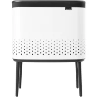   Brabantia Bo Laundry Bin lábakon álló szennyestartó szellőző nyílásokkal, tépőzáras, mosható szennyesgyűjtő zsák, Bo forma, nagy méret 60L, acél, fehér - 200502