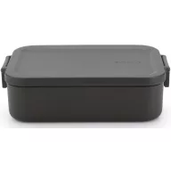   Brabantia Make & Take Lunch Box közepes méretű ételhordozó doboz, 1100 ml, bepattintós (clip-on) zárómechanizmus, BPA mentes műanyag, sötétszürke - 202520