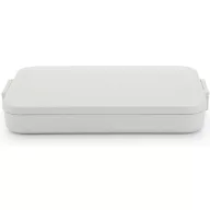   Brabantia Make & Take Flat Lunch Box lapos ételhordozó doboz, 1100 ml, bepattintós (clip-on) zárómechanizmus, BPA mentes műanyag, világosszürke - 202841