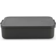   Brabantia Make & Take Lunch Box nagy méretű ételhordozó doboz, 2000ml, bepattintós (clip-on) zárómechanizmus, BPA mentes műanyag, sötétszürke - 203060