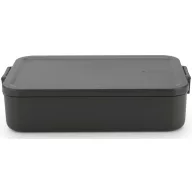   Brabantia Make & Take Lunch Box Bento nagy méretű ételhordozó doboz, 2000 ml, kivehető belső elválasztó rekeszek, bepattintós (clip-on) záródás, BPA mentes műanyag, sötétszürke - 203480