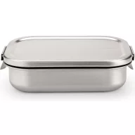   Brabantia Make & Take Travel Lunch Box közepes méretű ételhordozó doboz, 1100 ml, szivárgás- és légmentes záródás, bepattintós (clip-on) zárómechanizmus, r.m. acél, selyem matt - 203589