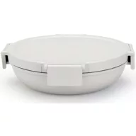   Brabantia Make & Take Lunch Bowl ételhordozó tál, 1000 ml, szivárgás- és légmentes záródás, bepattintós (clip-on) zárómechanizmus, lapos - kerek forma, BPA mentes műanyag, világosszürke - 206184