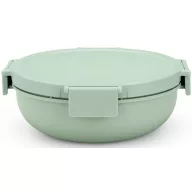   Brabantia Make & Take Salad Bowl salátástál, 1300 ml, szivárgás- és légmentes záródás, bepattintós (clip-on) zárómechanizmus, kerek forma, műanyag, jáde zöld - 206382