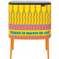   Brabantia Bo Touch Bin nyomófedeles szelektív hulladékgyűjtő, magasított, lábakon álló, műanyag tartály, 11+23L - X+J méret, acél, Yinka Ilori - 207075