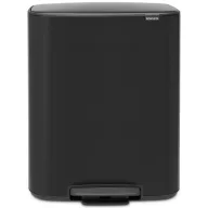   Brabantia Bo Pedal Bin pedálos szelektív hulladékgyűjtő szagmentesen záródó Soft-Close fedél, műanyag tartály, 2x30L - O méret, acél, matt fekete - 211508