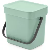   Brabantia Sort & Go konyhai szemetes felnyitható fedéllel, fogantyúval szelektív és komposzt gyűjtéséhez, 3L - A méret, jáde zöld - 211683