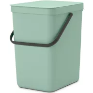   Brabantia Sort & Go konyhai szemetes felnyitható fedéllel, fogantyúval szelektív és komposzt gyűjtéséhez, 25L - J méret, jáde zöld - 212765