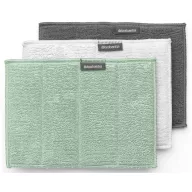   Brabantia SinkSide Microfibre Cleaning Pads mikroszálas tisztítópárna, 3 db-os szett, sötétszürke, világosszürke, jáde zöld, 160x220 mm - 215827