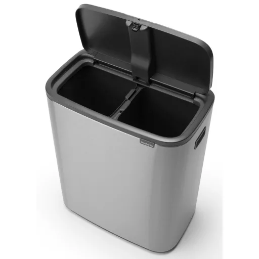 Tágas, 2x30L-es ujjlenyomatmentes szelektív szemeteskuka