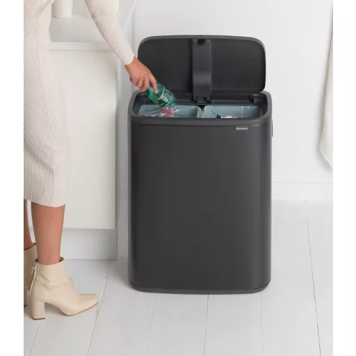 Kétosztatú szemetes 2 db 30 literes kiemelhető tartállyal