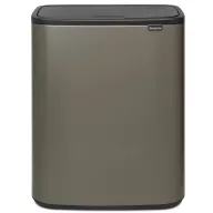   Brabantia Bo Touch Bin nyomófedeles hulladékgyűjtő XXL, padlón álló, műanyag tartály, 2x30L - O méret, acél, platinaszürke - 221521