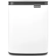   Brabantia Bo Waste Bin hulladékgyűjtő felnyitható, Soft-Close fedéllel, fali/álló, műanyag tartály, 7L - B méret, acél, fehér - 222368