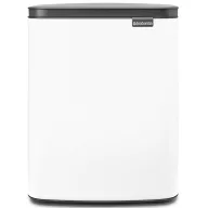   Brabantia Bo Waste Bin hulladékgyűjtő felnyitható, Soft-Close fedéllel, műanyag tartály, 12L - C méret, acél, fehér - 222467