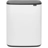   Brabantia Bo Touch Bin nyomófedeles hulladékgyűjtő XXL, padlón álló, műanyag tartály, 60L - M méret, acél, fehér - 223006