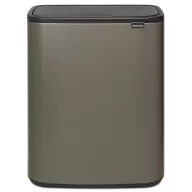   Brabantia Bo Touch Bin nyomófedeles hulladékgyűjtő XXL, padlón álló, műanyag tartály, 60L - M méret, acél, platinaszürke - 223068