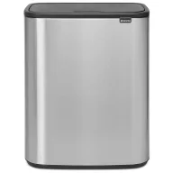   Brabantia Bo Touch Bin nyomófedeles hulladékgyűjtő XXL, padlón álló, műanyag tartály, 60L - M méret, r.m. acél, selyem ujjlenyomatmentes - 223082