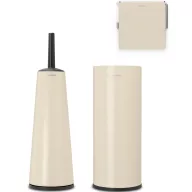   Brabantia ReNew 3db-os WC pipere csomag, WC-kefe, WC-papír és tartalék WC-papír tartó, acél, világos bézs - 223280