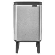  Brabantia Bo Waste Bin Hi hulladékgyűjtő felnyitható, Soft-Close fedéllel, magasított, lábakon álló, műanyag tartály, 4L - A méret, r.m. acél, selyem ujjlenyomatmentes - 227103