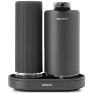   Brabantia SinkStyle Soap Dispenser Set szappan- és mosogatószer-adagoló szett 2x200ml, csepptálcával, csepegésmentes, műanyag, acél, határtalan szürke ásványi textúra - 227943