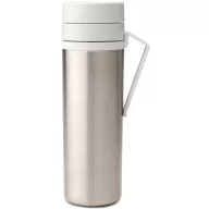   Brabantia Make & Take Insulated Flask duplafalú termosz 500 ml, hideg és meleg italok számára, szivárgásmentes, fogantyúval, r.m. acél, világosszürke - 228667