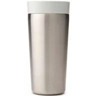   Brabantia Make & Take Insulated Flask duplafalú termoszbögre 360ml, hideg és meleg italok számára, szivárgásmentes, snap lid fedél, r.m. acél, világosszürke - 228704