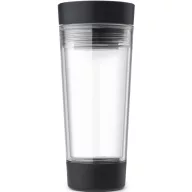   Brabantia Make & Take Travel Tea Cup duplafalú termoszbögre 360ml, szivárgásmentes, snap lid fedél, beépített teafilter tartó, sötétszürke - 228766
