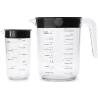   Brabantia Tasty+ mérőedény szett, 2db-os (0,5L és 1L), fedővel, fogantyúval, műanyag, áttetsző / sötétszürke - 229480
