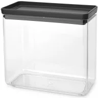   Brabantia tárolóedény 3,5L, egymásra rakható, légmentes záródás, szögletes, sötétszürke, átlátszó műanyag tartály - 229961